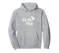 La Foi l'emporte sur la Peur : Un Message Spirituel inspirant en Forme de Colombe Sweat à Capuche, Unisexe pour Adultes, Gris Chiné, XL