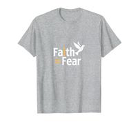 La Foi l'emporte sur la Peur : Un Message Spirituel inspirant en Forme de Colombe T-Shirt, Homme, Gris Chiné, XL