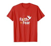 La Foi l'emporte sur la Peur : Un Message Spirituel inspirant en Forme de Colombe T-Shirt, Homme, Rouge, 3XL