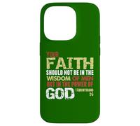 La Foi n'est Pas dans la Sagesse des Hommes mais dans la Puissance de Dieu (1 Cor 2) Coque pour iPhone 14 Pro