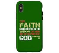 La Foi n'est Pas dans la Sagesse des Hommes mais dans la Puissance de Dieu (1 Cor 2) Coque pour iPhone X/XS