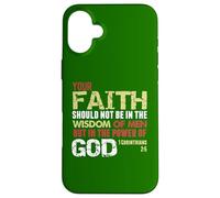 La Foi n'est Pas dans la Sagesse des Hommes mais dans la Puissance de Dieu (1 Cor 2) Coque pour iPhone 16 Plus