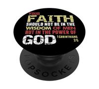 La Foi n'est Pas dans la Sagesse des Hommes mais dans la Puissance de Dieu (1 Cor 2) PopSockets PopGrip Adhésif
