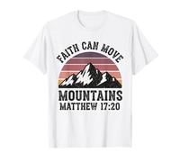 La Foi Peut déplacer des Montagnes Matthieu 17 20 Retro Mountain T-Shirt