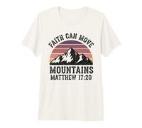 La Foi Peut déplacer des Montagnes Matthieu 17 20 Retro Mountain T-Shirt Haut de Gamme