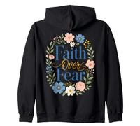 La Foi Plus Que la Peur est Une Source d'inspiration Florale chrétienne Sweat à Capuche