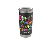 La foi religieuse de Dios Esta Dentro De Ella No Caera Cristianos Gobelet isotherme en acier inoxydable double paroi