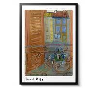 La Fontaine a Aspet de Raoul Dufy - Scène de village de fontaine de style vintage - Paysage français - 1945 - Poster décoratif mat - Format A2 (encadré) - 59,4 x 42 cm