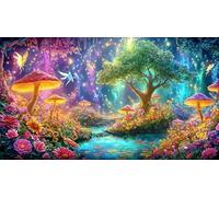 La forêt Magique Puzzle 1000 pièces Cadeau Unique Jeu éduchatif Challenge Toy de qualité supérieure Peinture Art pour Adultes et Enfants à partir de 14 Ans 38x52cm/1000pcs