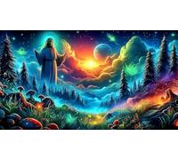 La forêt Magique Puzzles 1000 pièces Cadeau Unique Jeu éducatif Challenge Toy de qualité supérieure Peinture Art pour Adultes et Enfants à partir de 14 Ans 38x26cm/1000pcs