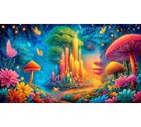 La forêt Magique Puzzles 1000 Pieces Cadeau Unique Jeu éducatif défi Jouet de qualité supérieure Peinture Art pour Adultes et Enfants à partir de 14 Ans 38x26cm/1000pcs