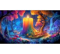 La forêt Magique Puzzles 1000 Pieces Cadeau Unique Jeu éduchatif Challenge Toy de qualité supérieure Peinture Art pour Adultes et Enfants à partir de 14 Ans 38x52cm/1000pcs