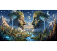 La forêt Magique Puzzles 1000 Pieces Cadeau Unique Jeu éduchatif Challenge Toy de qualité supérieure Peinture Art pour Adultes et Enfants à partir de 14 Ans 38x52cm/1000pcs