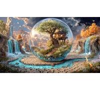 La forêt Magique Puzzles 1000 Pieces Cadeau Unique Jeu éduchatif défi Jouet de qualité supérieure Peinture Art pour Adultes et Enfants à partir de 12 Ans 38x26cm/1000pcs