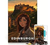La forteresse des Highlands au crépuscule Puzzle de 1000 pièces pour Adolescents Stimule la mémoire Divertissement Relaxant Bords précis Cadeau attentionné 38x52cm