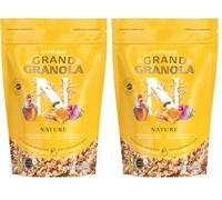 La Fourmi - Grand Granola Nature - Flocons d’avoine et céréales complètes au miel de fleurs sauvages et sirop d’érable pur - 86% d’ingrédients bio - naturel - granola bio (Lot de 2)