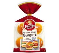 LA FOURNÉE DOREE - Mini Brioches Savoureuses pour Burgers, Texture Moelleuse et Légère (200g) - lot de 4 - Vendu par Lot