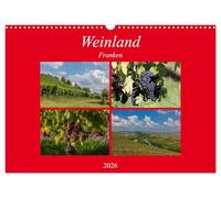 La Franconie, pays du vin, Version française (Calendrier mural 2026 DIN A3 portrait), Calendrier CALVENDO mensuel