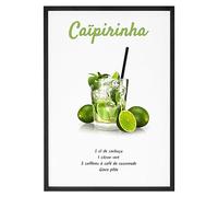 La French Touch Affiche Cocktail Caipirinha - Made In France - Tableau décoration murale - Cadeau Apéro cocktails original rigolo (A2 (59,4 x 42 cm), Sans cadre)