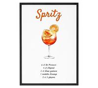 La French Touch Affiche Cocktail Spritz - Made In France - Tableau décoration murale - Cadeau Apéro cocktails original rigolo (A3 (29,7 x 42 cm), Sans cadre)
