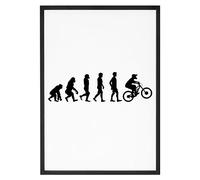 La French Touch Affiche vélo évolution de l'homme - Made In France - Tableau décoration murale - Cadeau Anniversaire Vélo original rigolo (A3 (29,7 x 42 cm), Sans cadre)