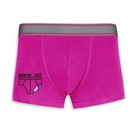 La French Touch Boxer Homme Humour Burne Out - Imprimé en France - Caleçon Homme Drole et Rigolo - Cadeau Humour Anniversaire Original (Rose, XL)