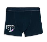La French Touch Boxer Homme Humour Burne Out - Imprimé en France - Caleçon Homme Drole et Rigolo - Cadeau Humour Anniversaire Original (Marine, 2XL)