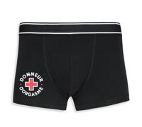La French Touch Boxer Homme Humour Donneur d'orgasme - Imprimé en France - Caleçon Homme Drole et Rigolo - Cadeau Humour Anniversaire Original (Noir, S)