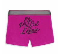 La French Touch Boxer Homme Humour Élu p'tit Cul de l'année - Imprimé en France - Caleçon Homme Drole et Rigolo - Cadeau Humour Anniversaire Original (Rose, 2XL)