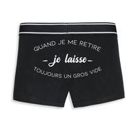 La French Touch Boxer Homme Humour Je Laisse Toujours Un Gros Vide - Imprimé en France - Caleçon Homme Drole et Rigolo - Cadeau Humour Anniversaire Original (Noir, M)