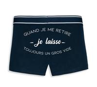 La French Touch Boxer Homme Humour Je Laisse Toujours Un Gros Vide - Imprimé en France - Caleçon Homme Drole et Rigolo - Cadeau Humour Anniversaire Original (Marine, M)