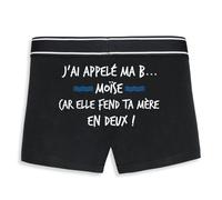 La French Touch Boxer Homme Humour Moïse - Imprimé en France - Caleçon Homme Drole et Rigolo - Cadeau Humour Anniversaire Original (Noir, L)