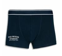 La French Touch Boxer Homme Humour Pas Besoin d'abdos avec Un Paquet pareil - Imprimé en France - Caleçon Homme Drole et Rigolo - Cadeau Humour Anniversaire Original (Marine, L)