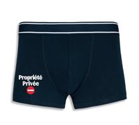 La French Touch Boxer Homme Humour PropriéTé Privée - Imprimé en France - Caleçon Homme Drole et Rigolo - Cadeau Humour Anniversaire Original (Marine, 2XL)