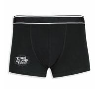 La French Touch Boxer Homme Humour Retraité mais jamais Fatigué - Imprimé en France - Caleçon Homme Drole et Rigolo - Cadeau Humour Anniversaire Original (Noir, XL)