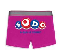 La French Touch Boxer Homme Humour SODO à Qui Le Tour - Imprimé en France - Caleçon Homme Drole et Rigolo - Cadeau Humour Anniversaire Original (Rose, XL)