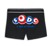 La French Touch Boxer Homme Humour SODO à Qui Le Tour - Imprimé en France - Caleçon Homme Drole et Rigolo - Cadeau Humour Anniversaire Original (Noir, M)