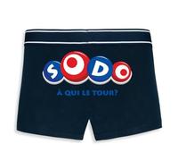La French Touch Boxer Homme Humour SODO à Qui Le Tour - Imprimé en France - Caleçon Homme Drole et Rigolo - Cadeau Humour Anniversaire Original (Marine, 2XL)