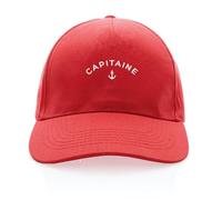 La French Touch Casquette Capitaine - Imprimé en France - Cadeau Anniversaire Papa Original Rigolo (Rouge)