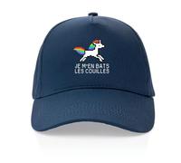 La French Touch Casquette Je m'en Bats Les Couilles - Imprimé en France - Cadeau Humour Original Rigolo (Bleu Marine)