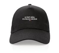 La French Touch Casquette Le Papy IDÉal n'a Pas de Cheveux - Imprimé en France - Cadeau Chauve Papy Original Rigolo (Noir)