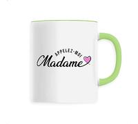 La French Touch Mug en Céramique Appelez-moi madame - Imprimé en France - Tasse originale en céramique - Cadeau Anniversaire EVJF original rigolo (Vert)