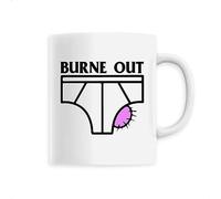 La French Touch Mug en Céramique Burne Out - Imprimé en France - Tasse originale en céramique - Cadeau Anniversaire EVG Humour original rigolo (Blanc)