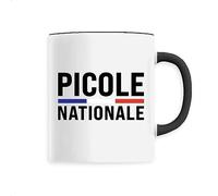 La French Touch Mug Picole Nationale - Imprimé en France - Tasse originale en céramique - Cadeau Anniversaire Apéro Humour original rigolo (Noir)