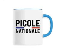 La French Touch Mug Picole Nationale - Imprimé en France - Tasse originale en céramique - Cadeau Anniversaire Apéro Humour original rigolo (Bleu)