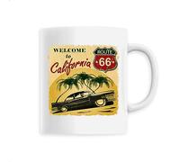 La French Touch Mug vintage Welcome to California - Imprimé en France - Tasse originale en céramique - Cadeau Vintage original rigolo (Blanc)