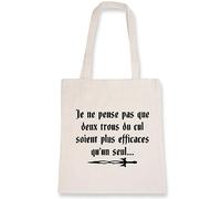 La French Touch Sac tote bag Kaamelott - Leodagan « Deux trous du cul » - Imprimé en France - Sac en toile coton 100% bio - Cadeau Kaamelott original rigolo