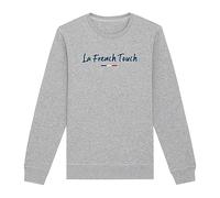 La French Touch Sweat 2 - Unisexe - Imprimé en France - Coton 100% Bio - Cadeau Anniversaire French Touch Original Rigolo (Gris, M)