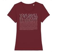 La French Touch T Shirt Citation Otis « Vous Savez... - pour Femme - Imprimé en France - Coton 100% Bio - Cadeau Anniversaire Film et Série Humour Original Rigolo (Bordeaux, XS)