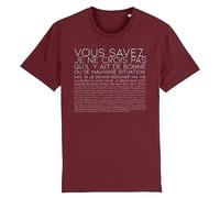 La French Touch T Shirt Citation Otis Vous Savez... - pour Homme - Imprimé en France - Coton 100% Bio - Cadeau Anniversaire Film et Série Humour Original Rigolo (Bordeaux, XXL)